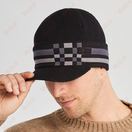 beanies for men knitted hat plaid
